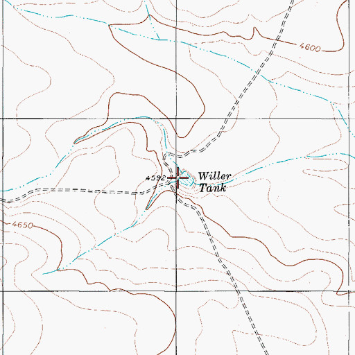Topographic Map of Willer Tank, TX