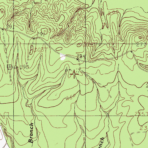 Topographic Map of Williams Cemetery, TX