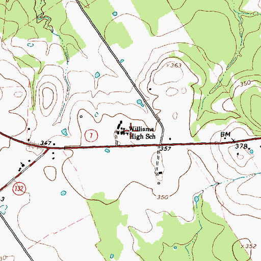 Topographic Map of Williams High School, TX