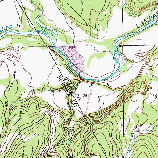 Topographic Map of Williams Hollow, TX