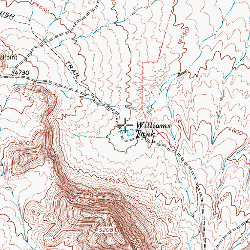 Topographic Map of Williams Tank, TX