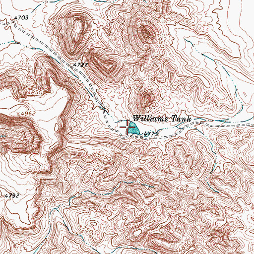 Topographic Map of Williams Tank, TX