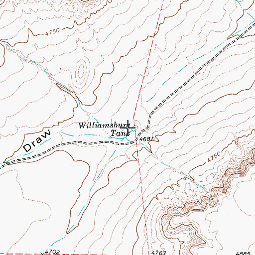 Topographic Map of Williamsburg Tank, TX