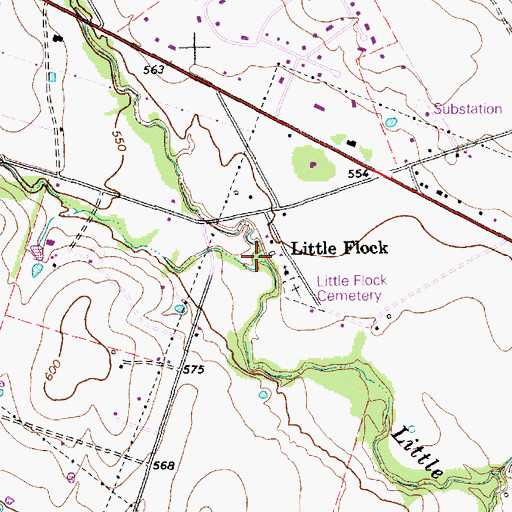 Topographic Map of Williamson Branch, TX