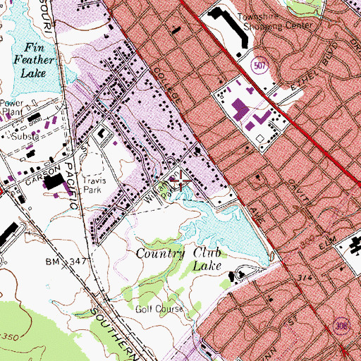 Topographic Map of Williamson Park, TX