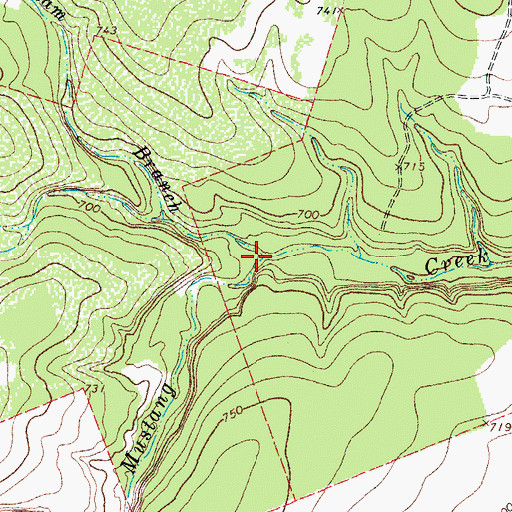 Topographic Map of Willingham Branch, TX