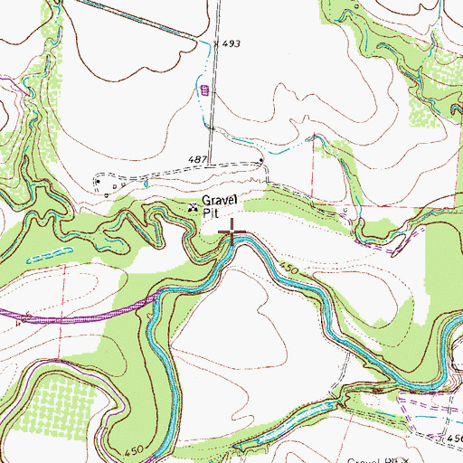 Topographic Map of Willis Creek, TX
