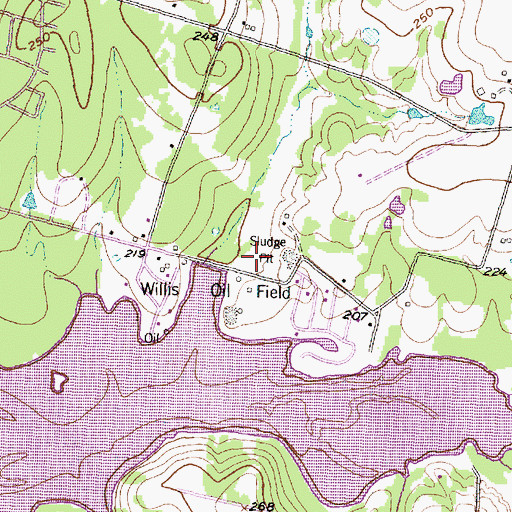 Topographic Map of Willis Oil Field, TX