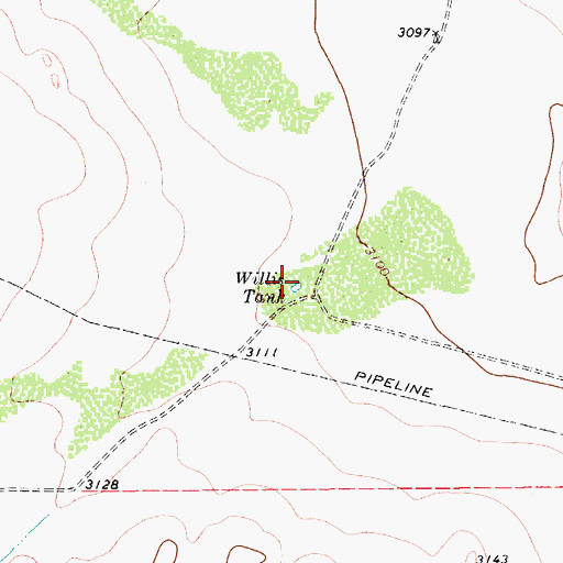 Topographic Map of Willis Tank, TX