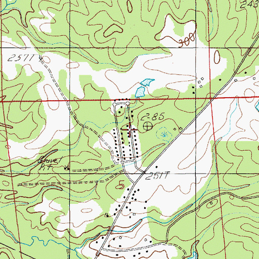 Topographic Map of Cherokee Estates, AL