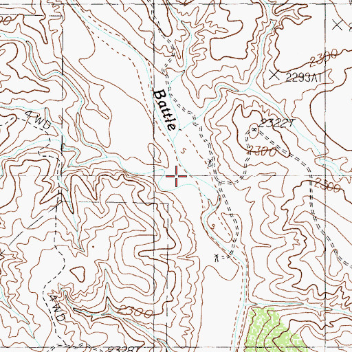 Topographic Map of Willow Arroyo, TX