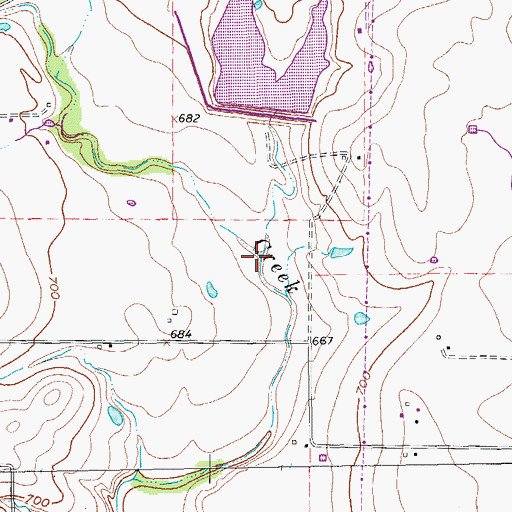 Topographic Map of Willow Branch, TX