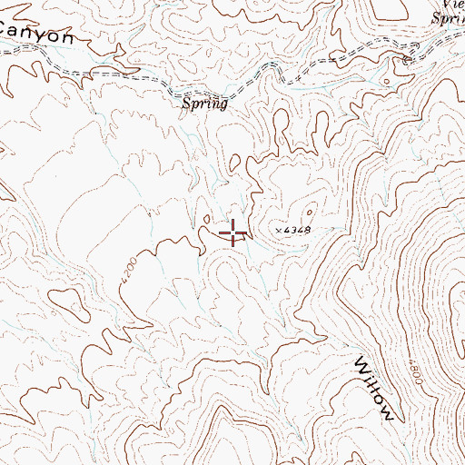 Topographic Map of Willow Canyon, TX