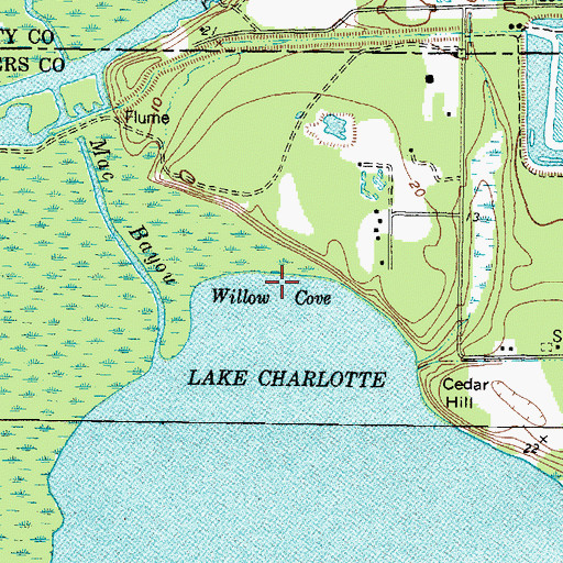 Topographic Map of Willow Cove, TX