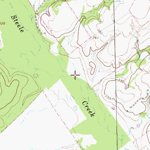Topographic Map of Willow Creek, TX
