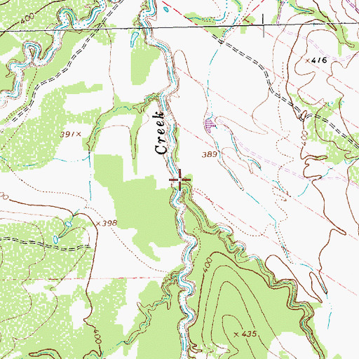 Topographic Map of Willow Creek, TX