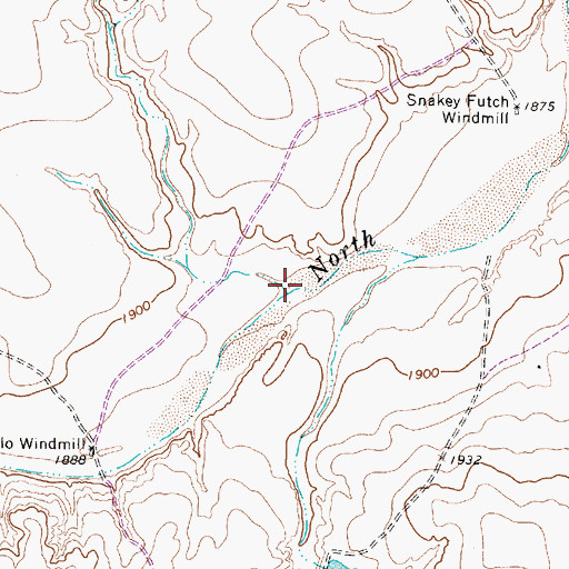 Topographic Map of Willow Creek, TX