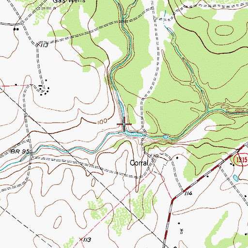 Topographic Map of Willow Creek, TX
