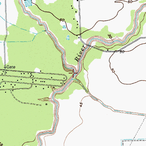 Topographic Map of Willow Creek, TX