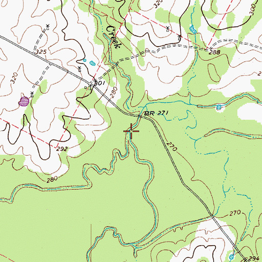 Topographic Map of Willow Creek, TX