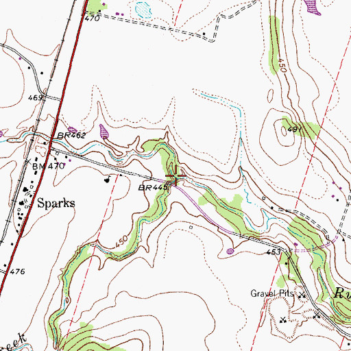Topographic Map of Willow Creek, TX