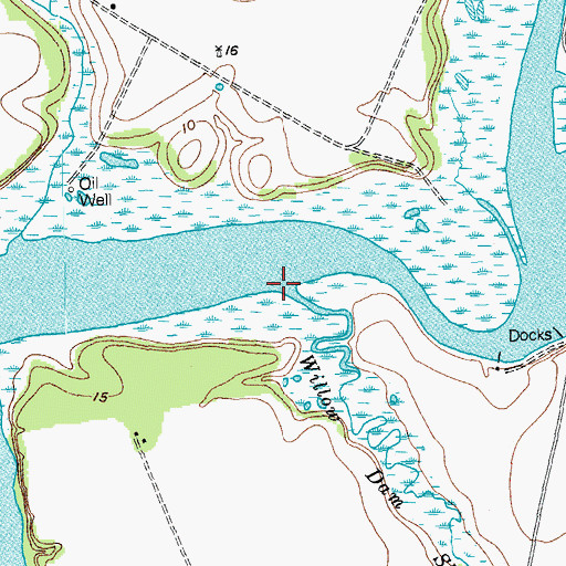 Topographic Map of Willow Dam Slough, TX