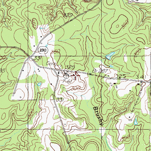 Topographic Map of Willow Grove Church, TX