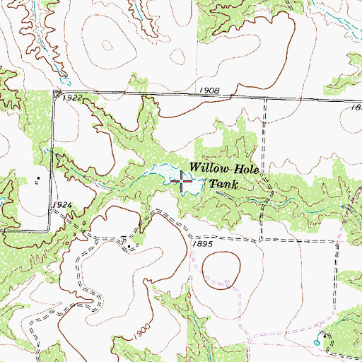 Topographic Map of Willow Hole Tank, TX