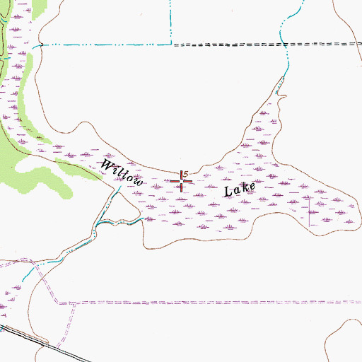 Topographic Map of Willow Lake, TX