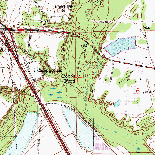 Topographic Map of Cobbs Ford, AL