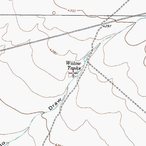 Topographic Map of Willow Tanks, TX