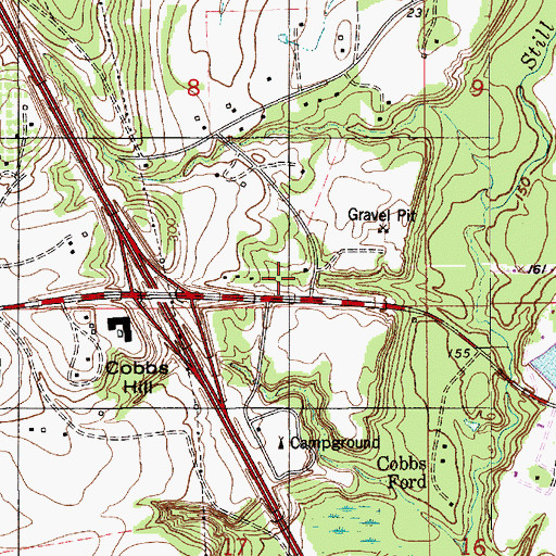 Topographic Map of Cobbs School (historical), AL