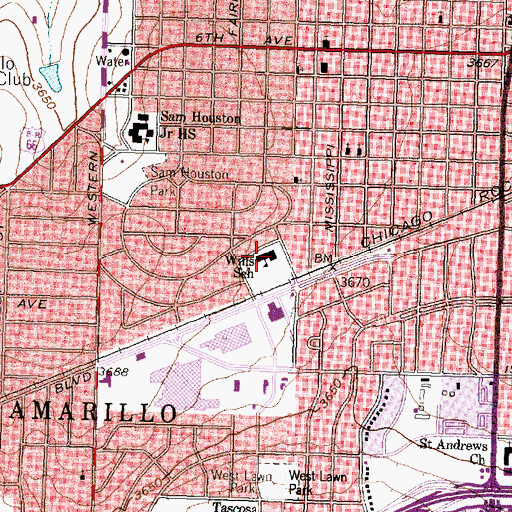 Topographic Map of Wills School, TX