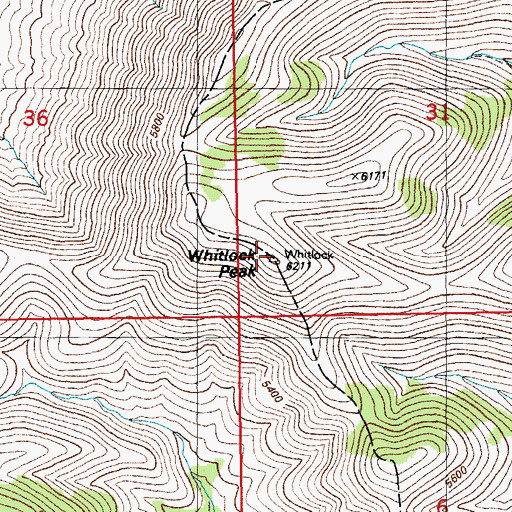 Topographic Map of Whitlock Peak, AZ