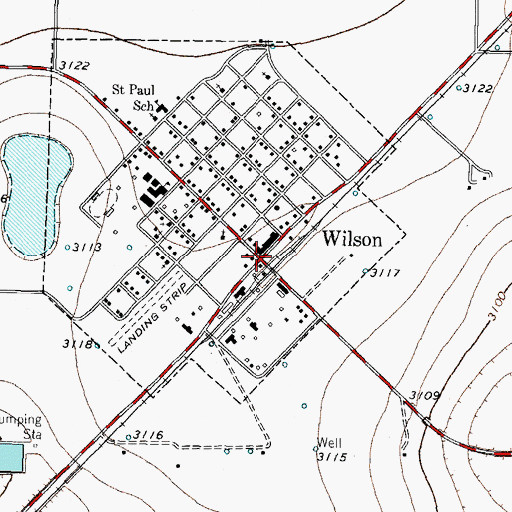 Topographic Map of Wilson, TX