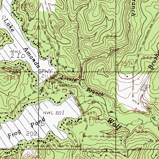 Topographic Map of Wilson Branch, TX