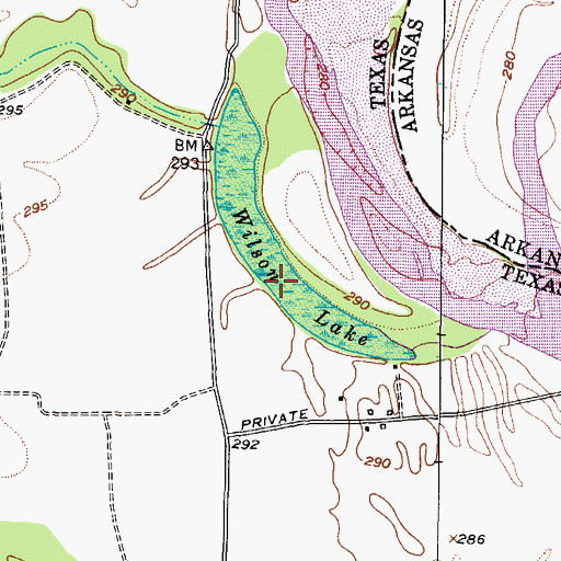 Topographic Map of Wilson Lake, TX