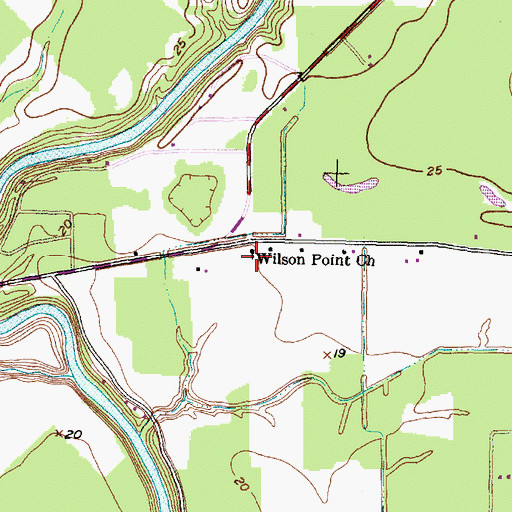 Topographic Map of Wilson Point Church, TX