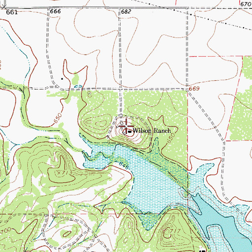 Topographic Map of Wilson Ranch, TX