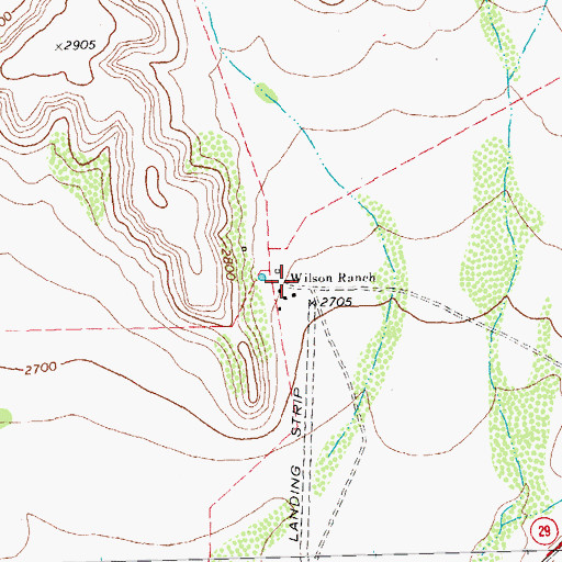 Topographic Map of Wilson Ranch, TX