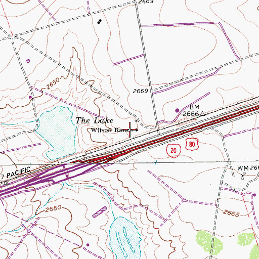Topographic Map of Wilson Ranch, TX