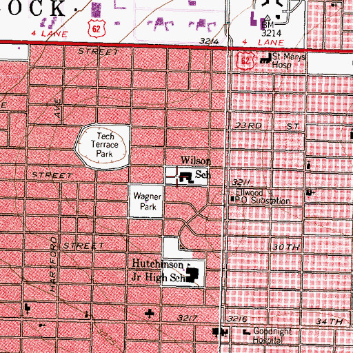 Topographic Map of Wilson School, TX