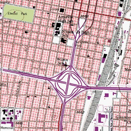 Topographic Map of Wilson School, TX