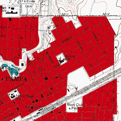 Topographic Map of Wilson Elementary School, TX