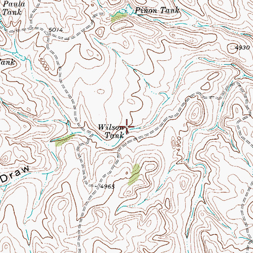 Topographic Map of Wilson Tank, TX