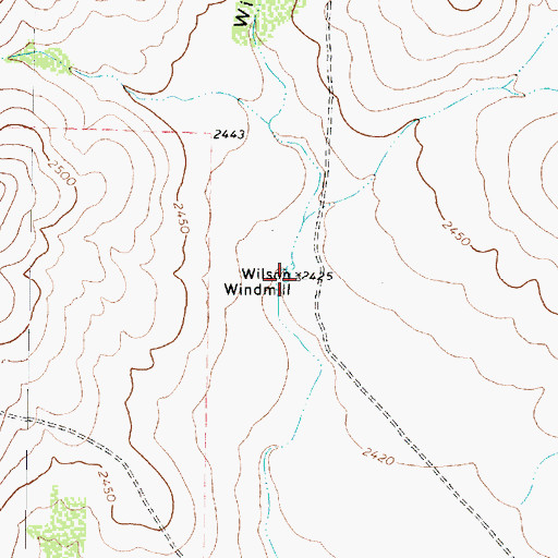 Topographic Map of Wilson Windmill, TX
