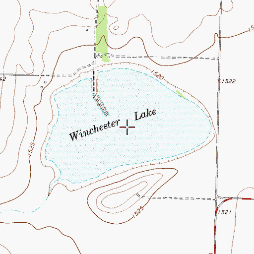 Topographic Map of Winchester Lake, TX