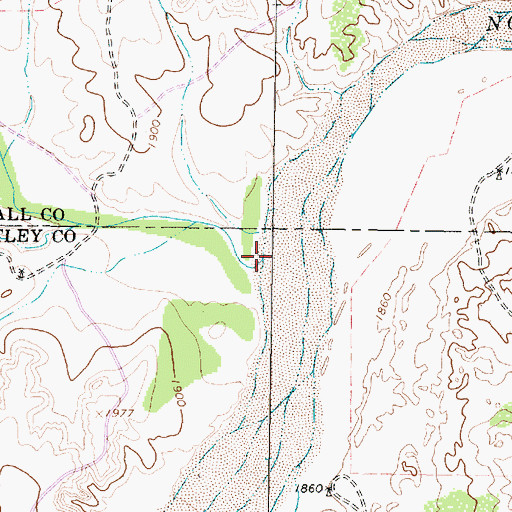 Topographic Map of Wind River, TX