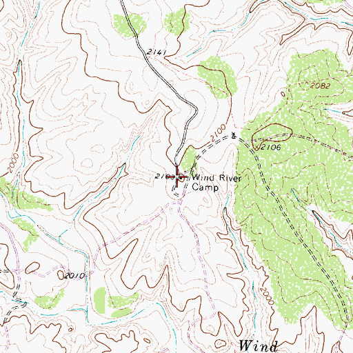Topographic Map of Wind River Camp, TX