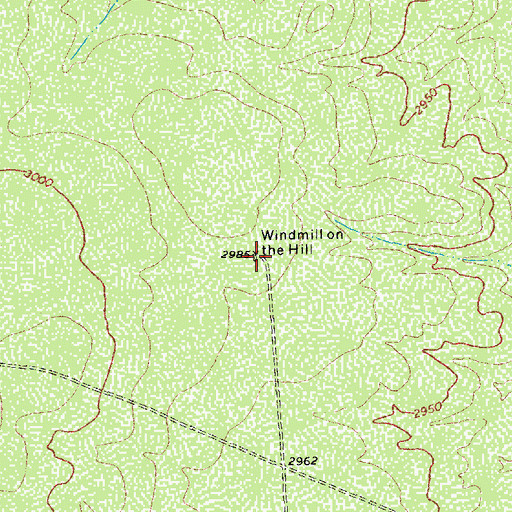 Topographic Map of Windmill on the Hill, TX
